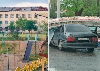 Күшті жел Кентаудағы әлеуметтік нысандар мен тұрғын үйлердің шатырын ұшырды