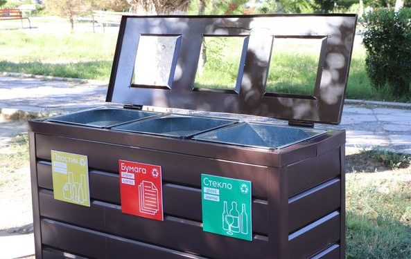 Кентауда заманауи қоқыс жәшіктері қойылуда