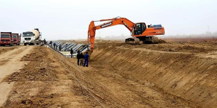 Шардарада каналдарды бетонмен қаптау жұмыстарының сапасы қадағаланды