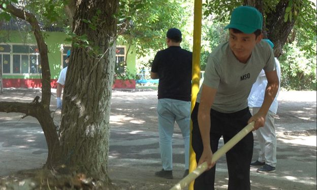 Түлкібас ауданындағы лагерьде сенбілік өтті